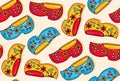 Holland netherlands wooden shoes clogs seamless vector pattern